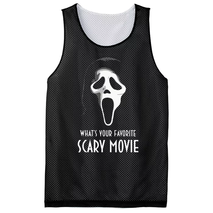 Ghostface Whats Your Favorite Scary Movie Halloween Mesh Reversible Basketball Jersey Tank