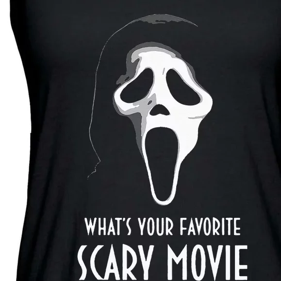 ghostface whats your favorite scary movie halloween Ladies Essential Flowy Tank