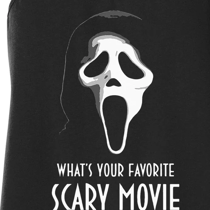 Ghostface Whats Your Favorite Scary Movie Halloween Women's Racerback Tank