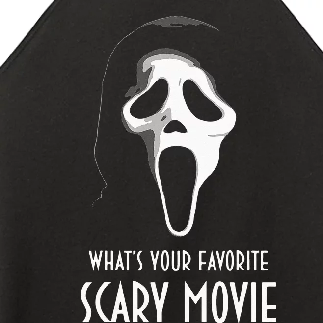 Ghostface Whats Your Favorite Scary Movie Halloween Women’s Perfect Tri Rocker Tank