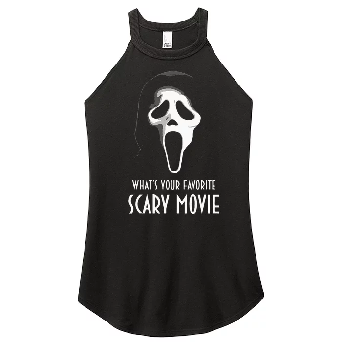 Ghostface Whats Your Favorite Scary Movie Halloween Women’s Perfect Tri Rocker Tank