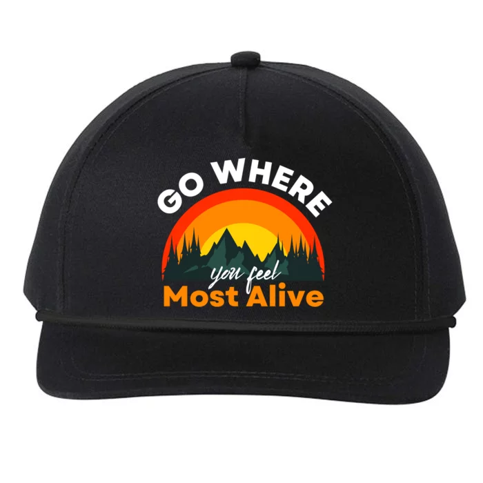 Go Where You Feel Most Alive Sunset Nature Snapback Five-Panel Rope Hat