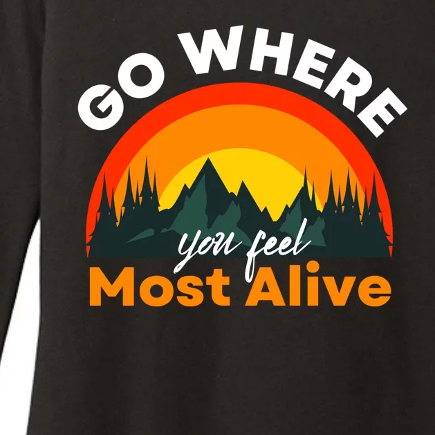 Go Where You Feel Most Alive Sunset Nature Womens CVC Long Sleeve Shirt