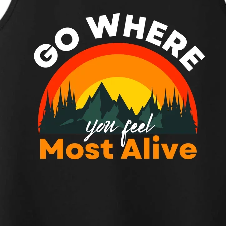 Go Where You Feel Most Alive Sunset Nature Performance Tank