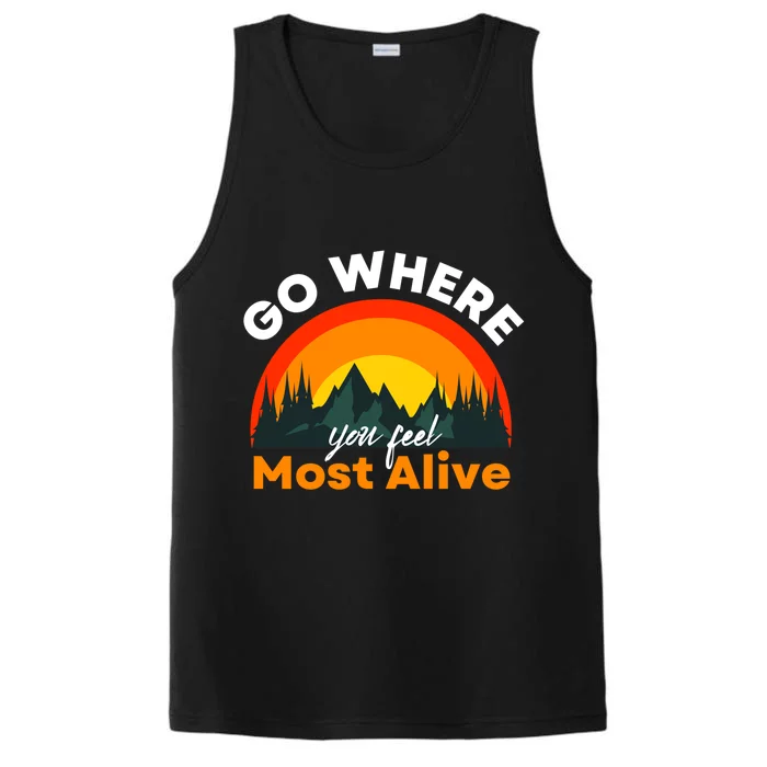 Go Where You Feel Most Alive Sunset Nature Performance Tank