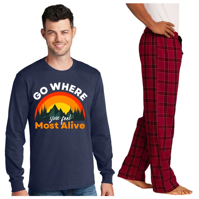 Go Where You Feel Most Alive Sunset Nature Long Sleeve Pajama Set