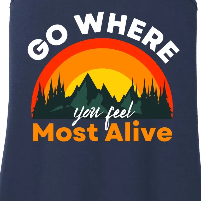 Go Where You Feel Most Alive Sunset Nature Ladies Essential Tank