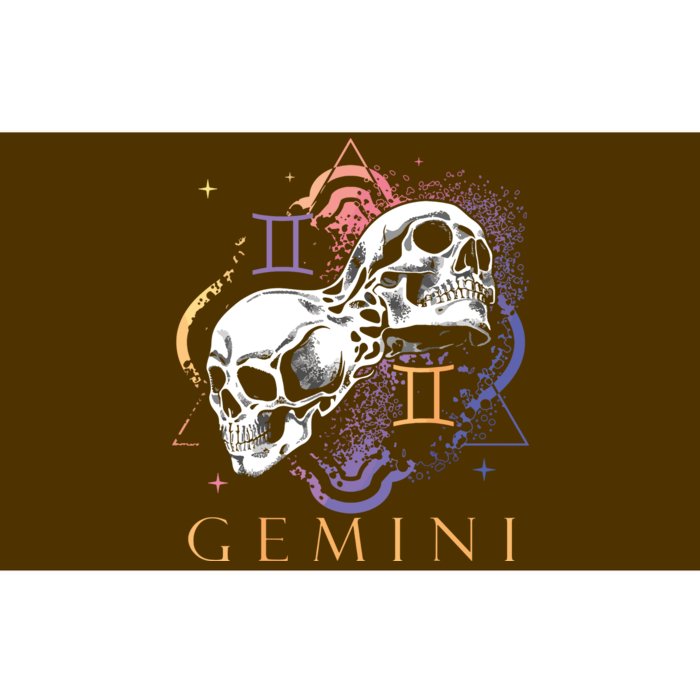 Gemini Witchcraft Zodiac Signs Art Skull Constellation Bumper Sticker