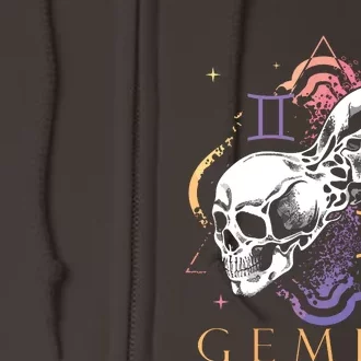 Gemini Witchcraft Zodiac Signs Art Skull Constellation Full Zip Hoodie