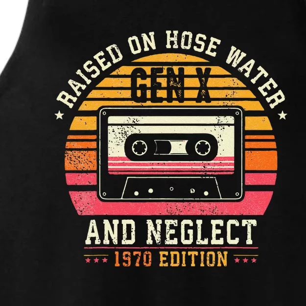 Gen X 1970 Edition Raised On Hose Water And Neglect Ladies Tri-Blend Wicking Tank