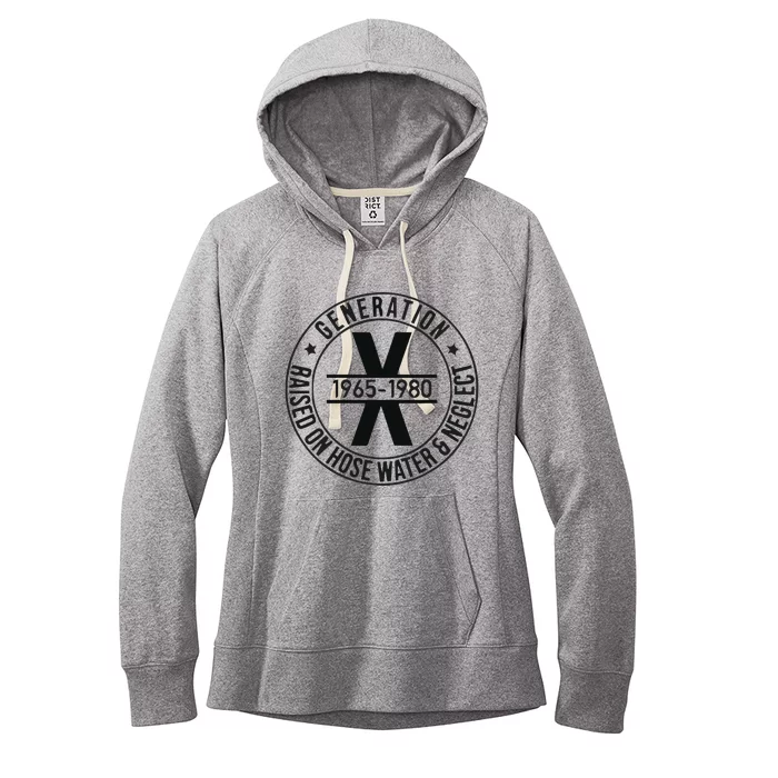 Generation X 1965 1980 Raised On Hose Water And Neglect Women's Fleece Hoodie