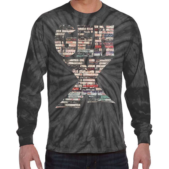 Gen X 80’S Rock Cassettes Tie-Dye Long Sleeve Shirt