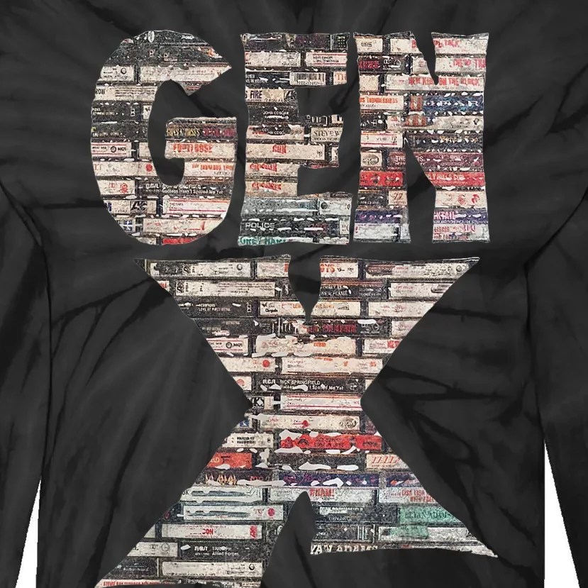 Gen X 80’S Rock Cassettes Tie-Dye Long Sleeve Shirt