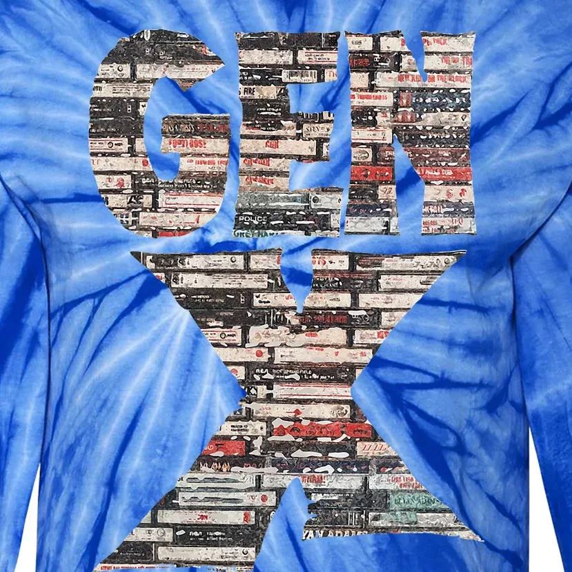 Gen X 80’S Rock Cassettes Tie-Dye Long Sleeve Shirt