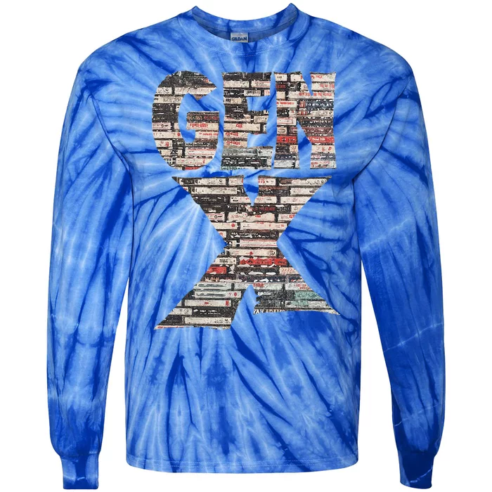 Gen X 80’S Rock Cassettes Tie-Dye Long Sleeve Shirt