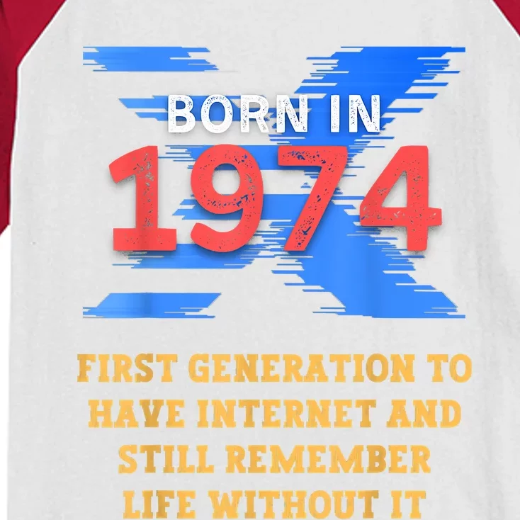 Gen X Born In 1974 Internet Joke Humor Funny Men And Women Kids Colorblock Raglan Jersey