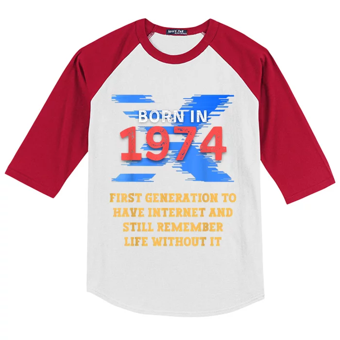 Gen X Born In 1974 Internet Joke Humor Funny Men And Women Kids Colorblock Raglan Jersey