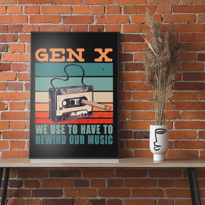 Gen X Cassette Tape Pencil Retro Music Poster