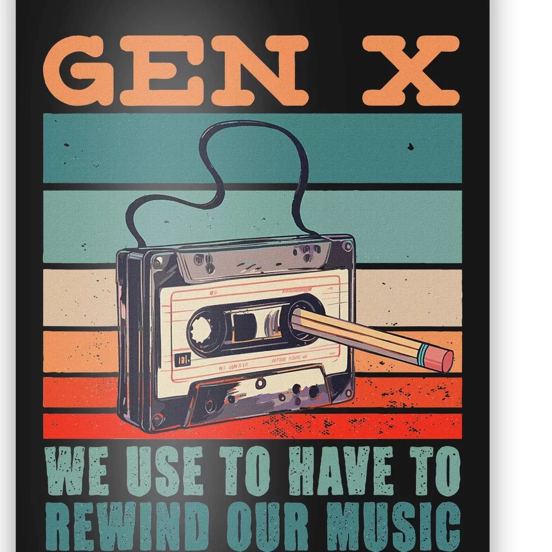 Gen X Cassette Tape Pencil Retro Music Poster