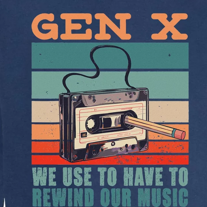 Gen X Cassette Tape Pencil Retro Music Garment-Dyed Sweatshirt