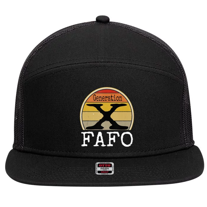 Generation X Fafo Gen X Humor 7 Panel Mesh Trucker Snapback Hat