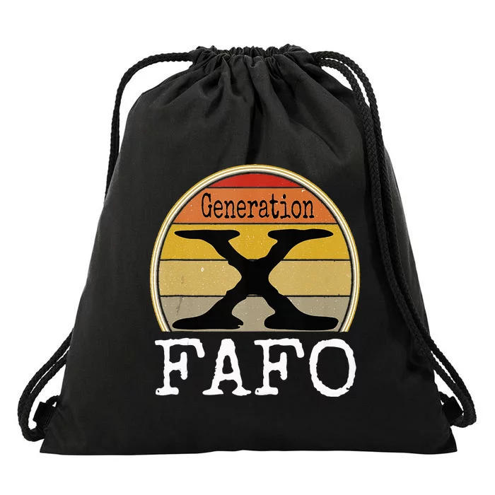 Generation X Fafo Gen X Humor Drawstring Bag