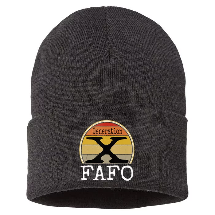 Generation X Fafo Gen X Humor Sustainable Knit Beanie