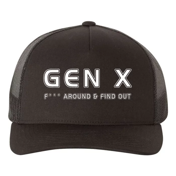 Gen X F Around & Find Out Funny Humor Generation X Retro Yupoong Adult 5-Panel Trucker Hat