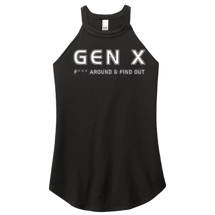 Gen X F Around & Find Out Funny Humor Generation X Retro Women’s Perfect Tri Rocker Tank