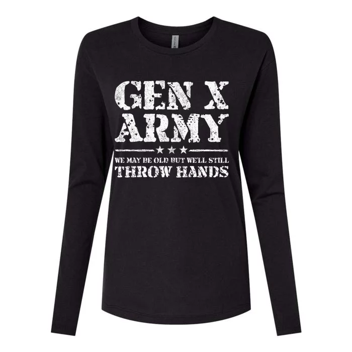 Gen X Gen Xer Generation X Throw Hands Womens Cotton Relaxed Long Sleeve T-Shirt