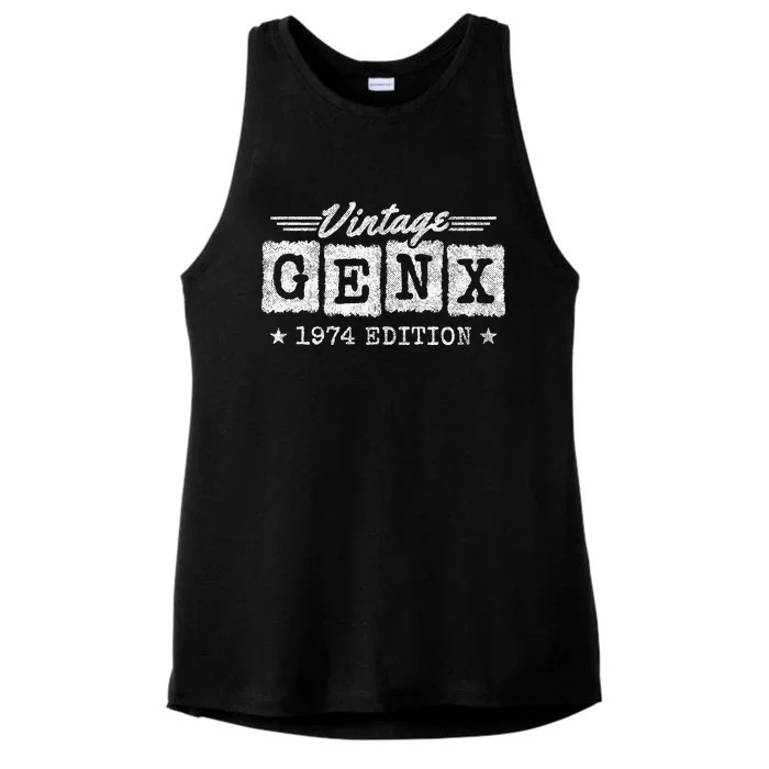 Gen X Generation Gen Xer Born 1974 Gen X 1974 Birthday Ladies Tri-Blend Wicking Tank