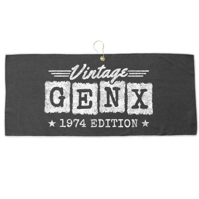 Gen X Generation Gen Xer Born 1974 Gen X 1974 Birthday Large Microfiber Waffle Golf Towel