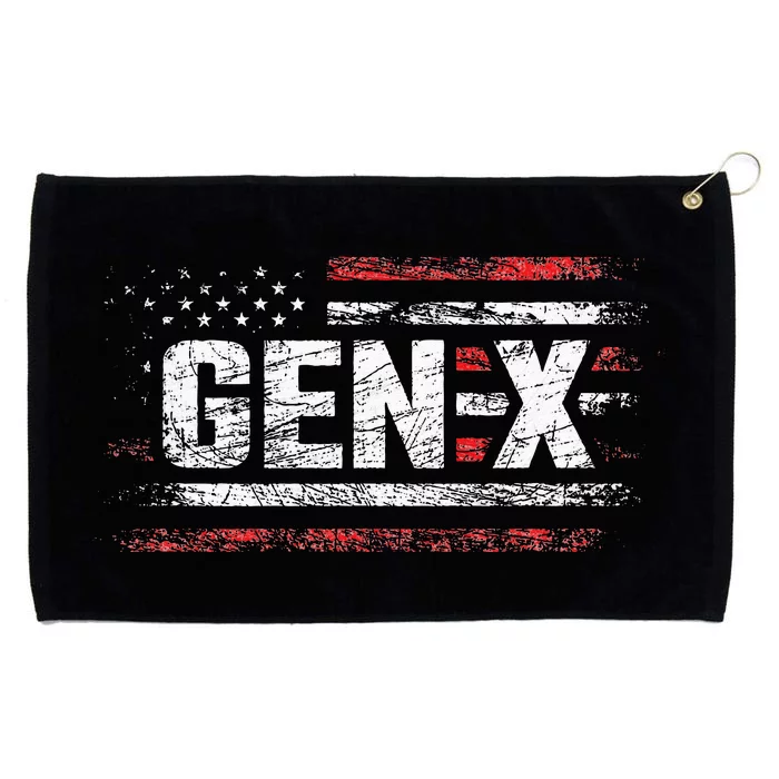 Generation X Gen Xer Gen X American Flag Gen X Grommeted Golf Towel