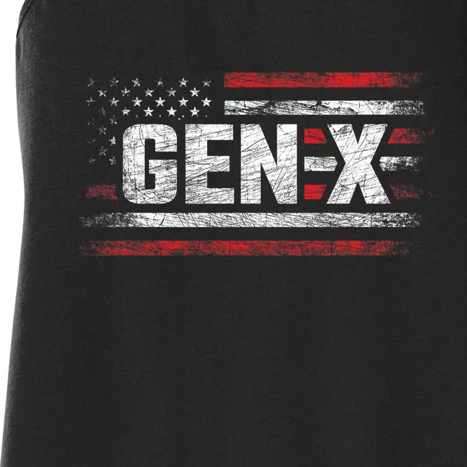 Generation X Gen Xer Gen X American Flag Gen X Women's Racerback Tank