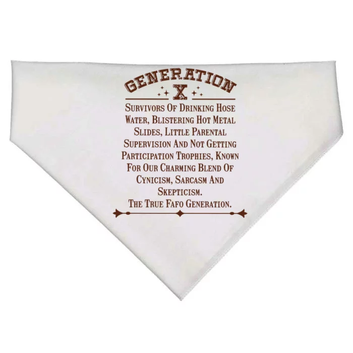 Gen X Generation X Raised On Hose Water And Neglect Nostalgia USA-Made Doggie Bandana