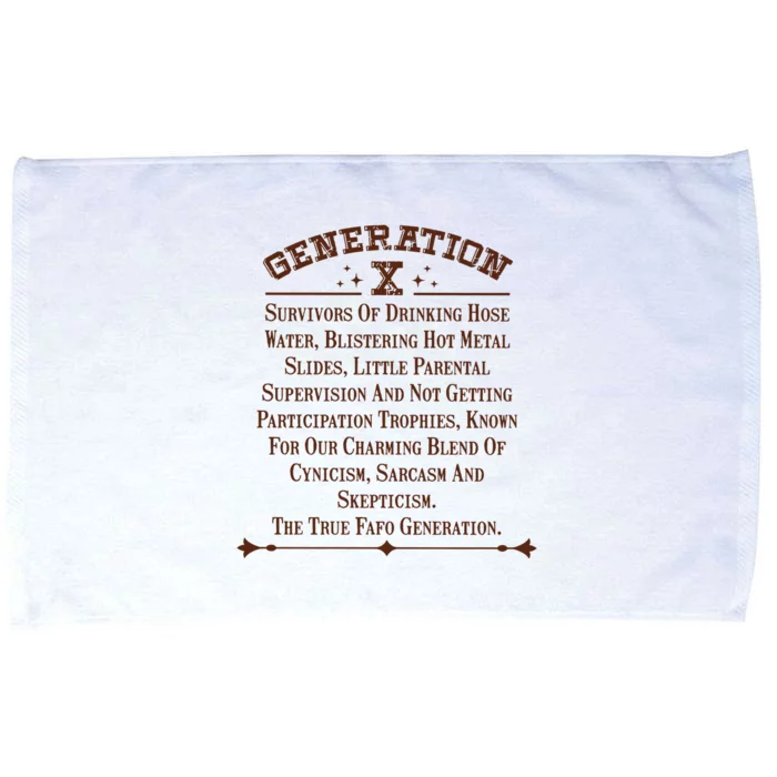 Gen X Generation X Raised On Hose Water And Neglect Nostalgia Microfiber Hand Towel