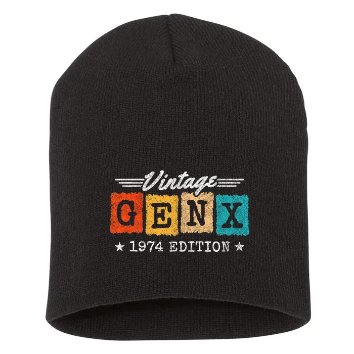 Gen X Generation Gen Xer Born 1974 Gen X 1974 Birthday Short Acrylic Beanie