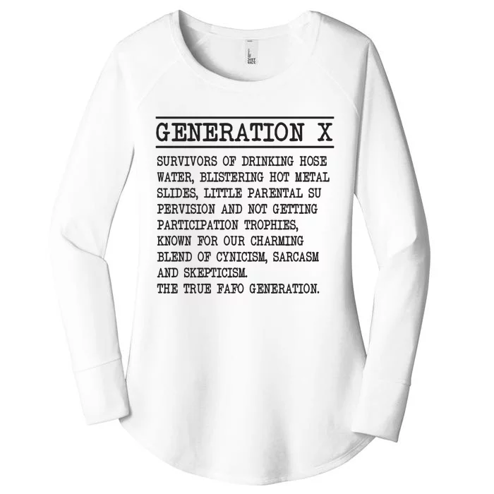 Generation X Gen X Raised On Hose Water And Neglect Nostalgia. Women's Perfect Tri Tunic Long Sleeve Shirt