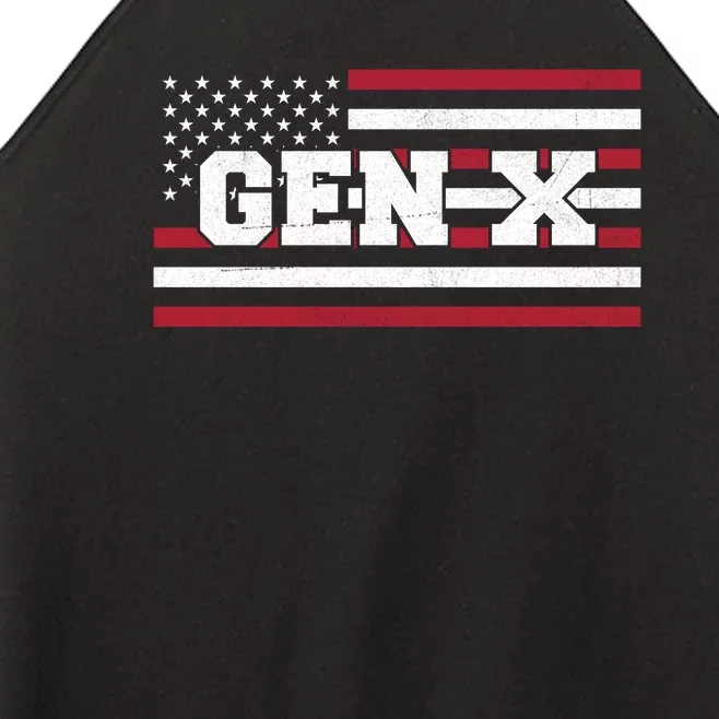 Generation X Gen Xer Gen X American Flag Gen X Women’s Perfect Tri Rocker Tank