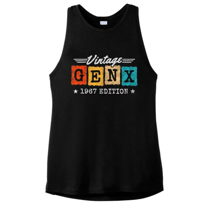 Gen X Generation Gen Xer Born 1967 Gen X 1967 Birthday Ladies Tri-Blend Wicking Tank