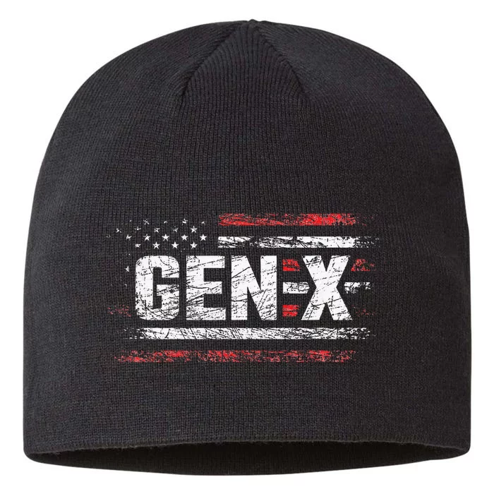 Generation X Gen Xer Gen X American Flag Gen X 8 1/2in Sustainable Knit Beanie