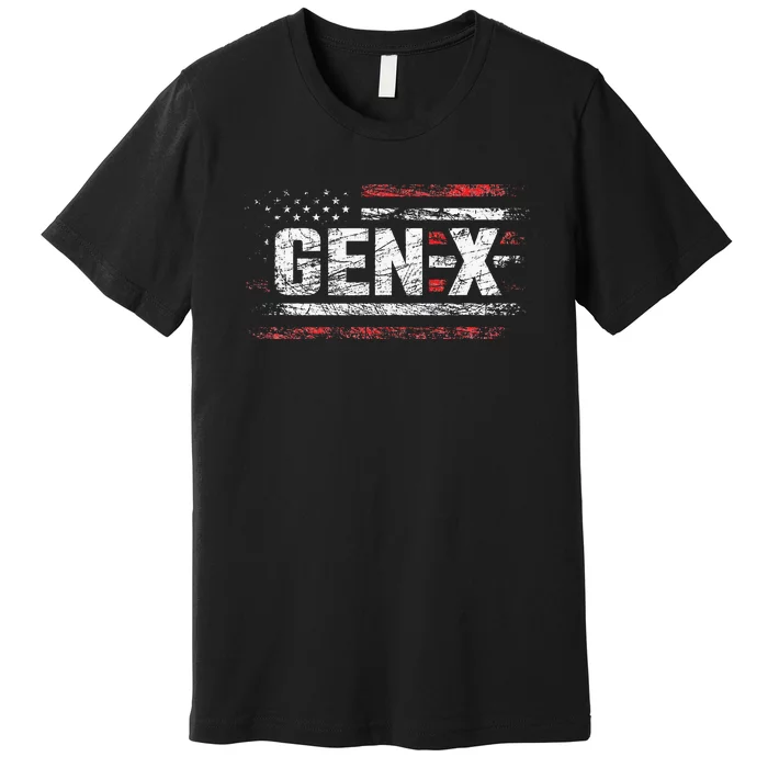 Generation X Gen Xer Gen X American Flag Gen X Premium T-Shirt