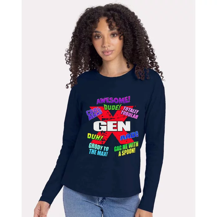 Gen X Jargon Womens Cotton Relaxed Long Sleeve T-Shirt