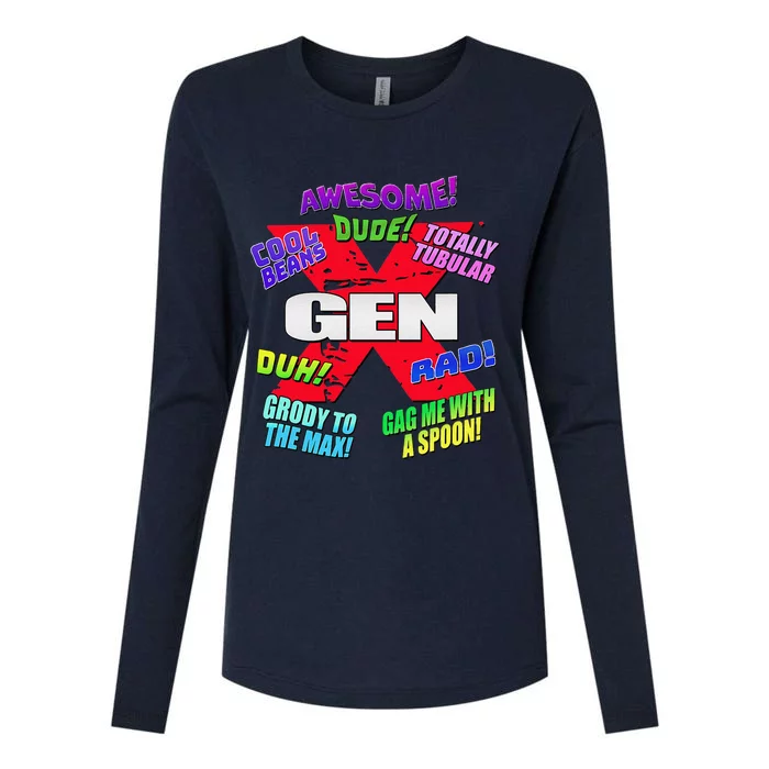 Gen X Jargon Womens Cotton Relaxed Long Sleeve T-Shirt