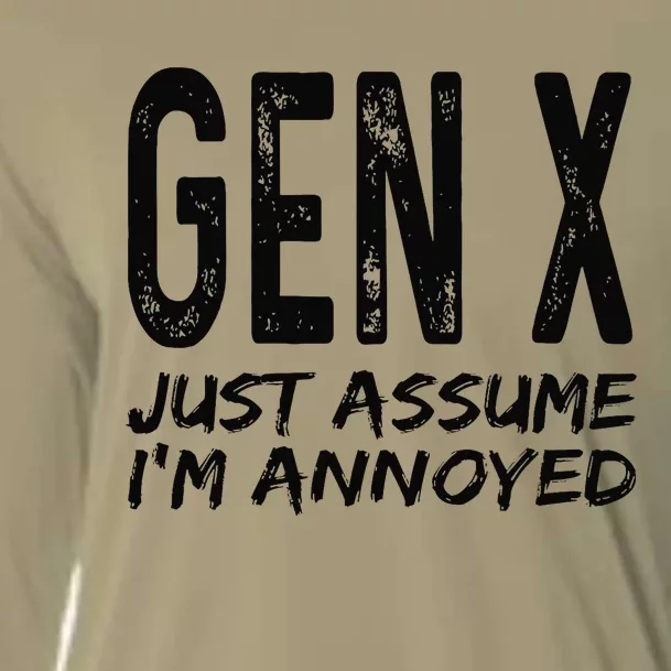 Gen X Just Assume I'm Annoyed Saying Funny Generation X Cooling Performance Long Sleeve Crew