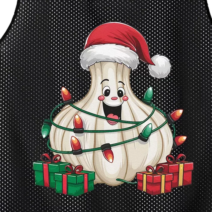 Garlic Xmas Lighting Funny Garlic Christmas Mesh Reversible Basketball Jersey Tank