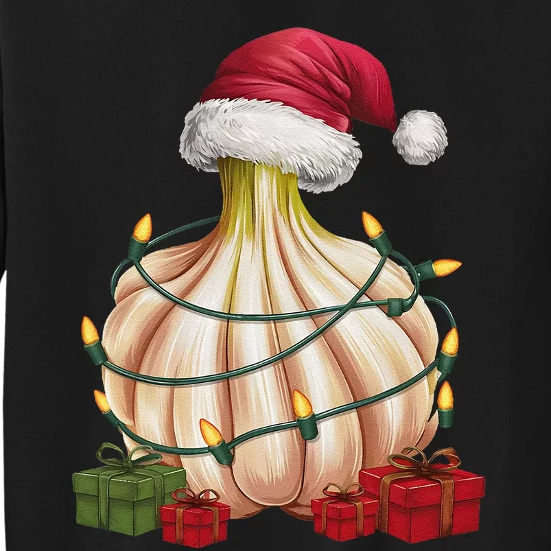 Garlic Xmas Lighting Santa Hat Garlic Christmas Sweatshirt