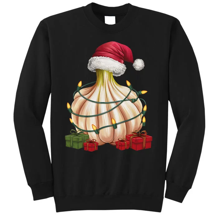 Garlic Xmas Lighting Santa Hat Garlic Christmas Sweatshirt