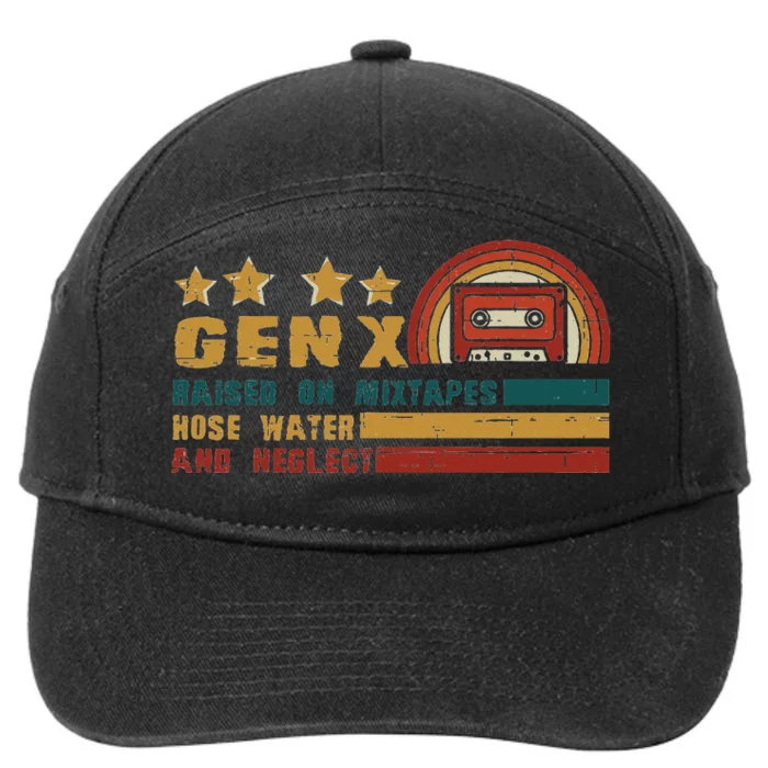 Gen X Nostalgia Raised On Mixtapes And Hose Water 7-Panel Snapback Hat