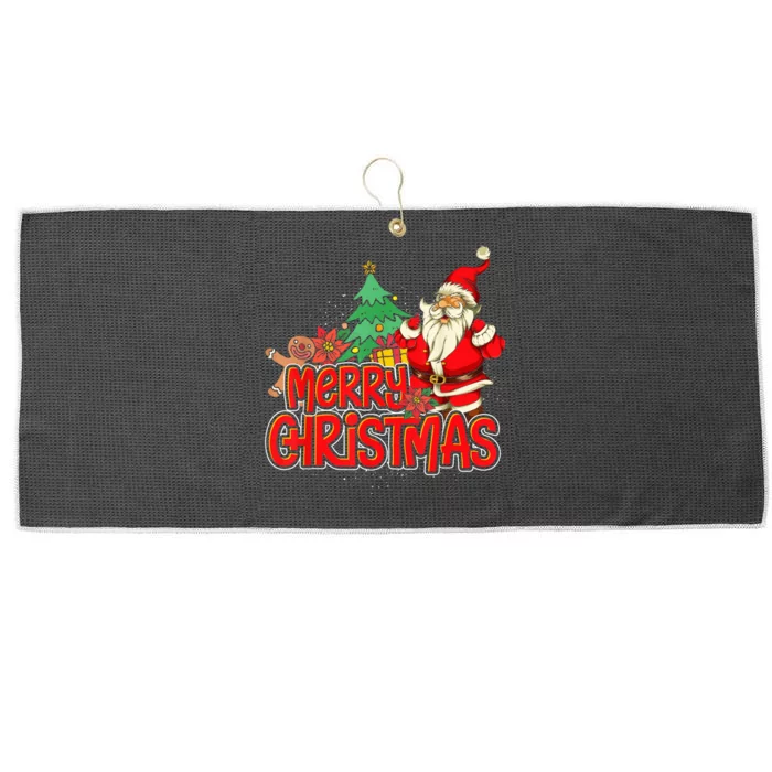 Gingerbread Xmas Pajama Christmas Kid Gifts Santa Claus Large Microfiber Waffle Golf Towel